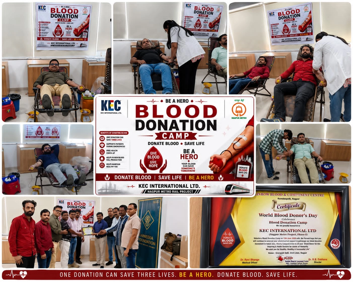 World Blood Donor Day June 14 Celebrated at KEC Nagpur.